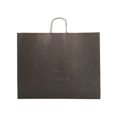 Büküm Saplı Siyah Kraft Çanta 33x20x33 cm