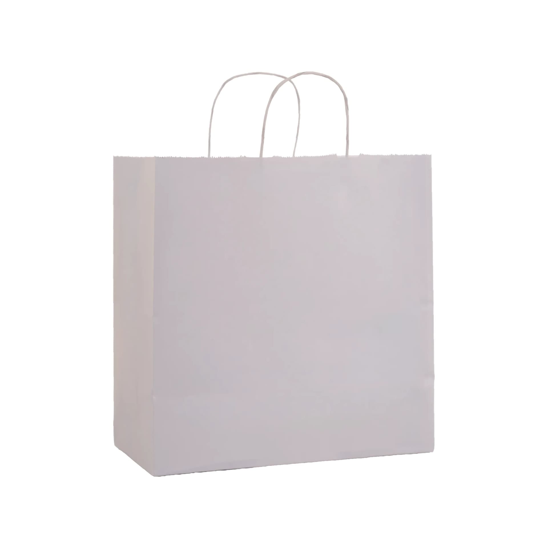 Büküm Saplı Beyaz Kraft Çanta 29x15x29 cm