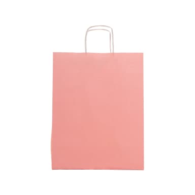 Büküm Saplı Pembe Kraft Çanta 29x15x29 cm