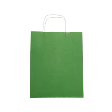 Büküm Saplı Yeşil Kraft Çanta 15x8x20 cm