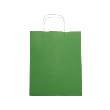 Büküm Saplı Yeşil Kraft Çanta 33x20x33 cm