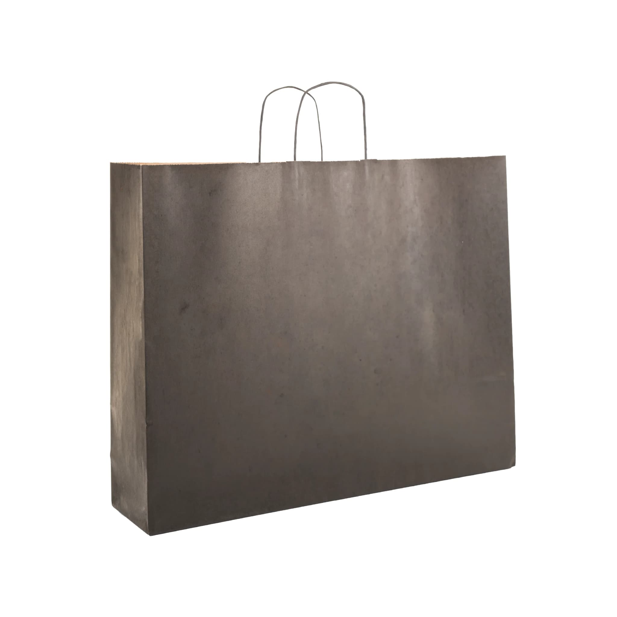 Büküm Saplı Siyah Kraft Çanta 18x8x23 cm