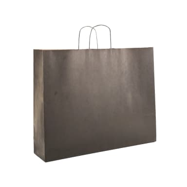 Büküm Saplı Siyah Kraft Çanta 18x8x23 cm