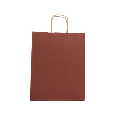 Büküm Saplı Kırmızı Kraft Çanta 38x25x36 cm