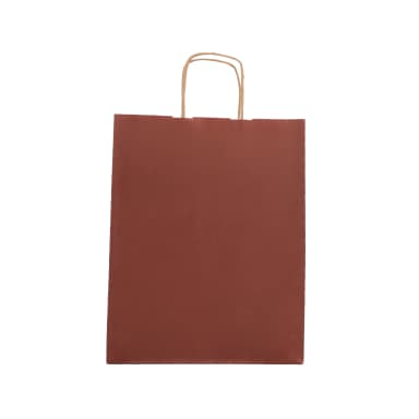 Büküm Saplı Kırmızı Kraft Çanta 15x8x20 cm