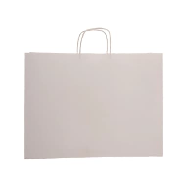 Büküm Saplı Beyaz Kraft Çanta 38x25x36 cm