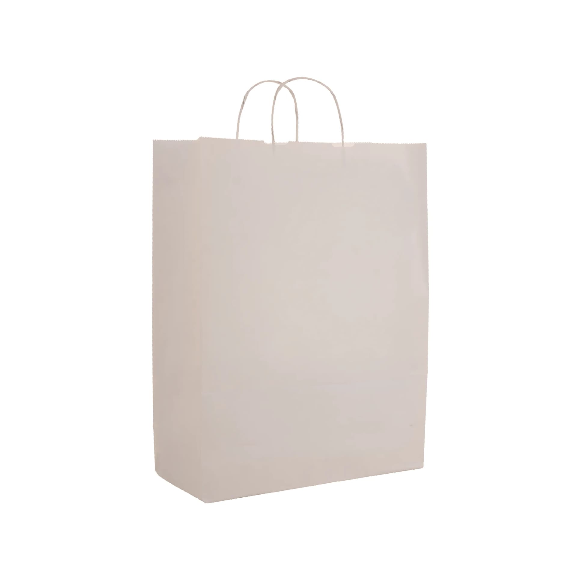 Büküm Saplı Beyaz Kraft Çanta 18x8x23 cm