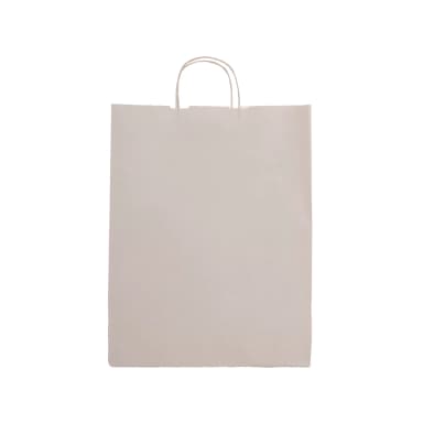 Büküm Saplı Beyaz Kraft Çanta 32x12x41 cm