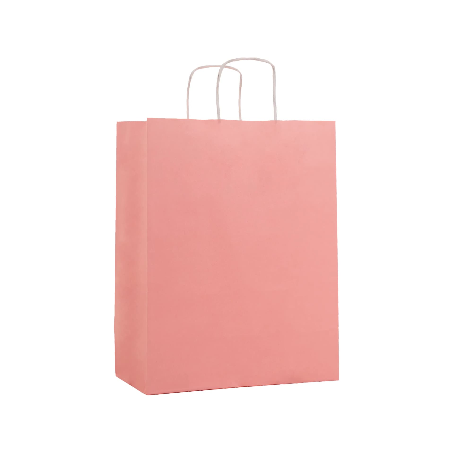 Büküm Saplı Pembe Kraft Çanta 38x25x36 cm