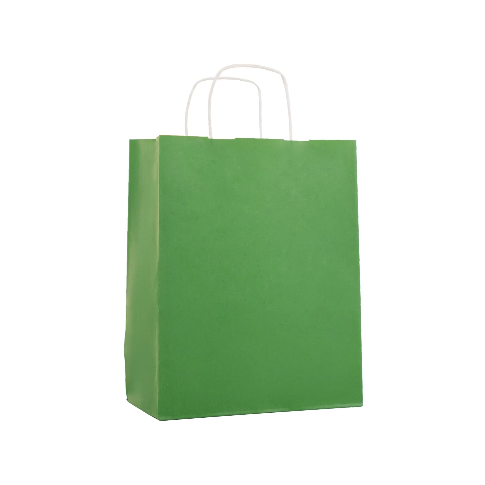 Büküm Saplı Yeşil Kraft Çanta 33x20x33 cm