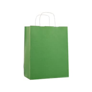 Büküm Saplı Yeşil Kraft Çanta 33x20x33 cm