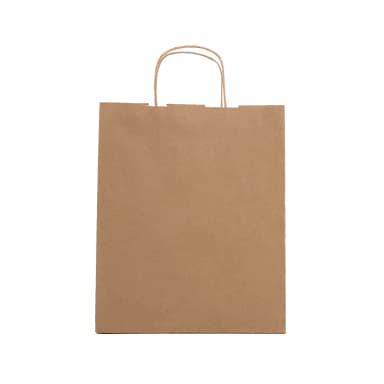 Büküm Saplı Esmer Kraft Çanta 32x12x41 cm