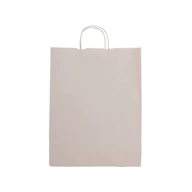 Büküm Saplı Beyaz Kraft Çanta 18x8x23 cm