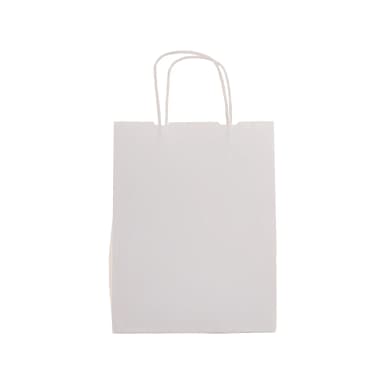 Büküm Saplı Beyaz Kraft Çanta 25x12x31 cm