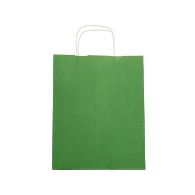 Büküm Saplı Yeşil Kraft Çanta 18x8x23 cm