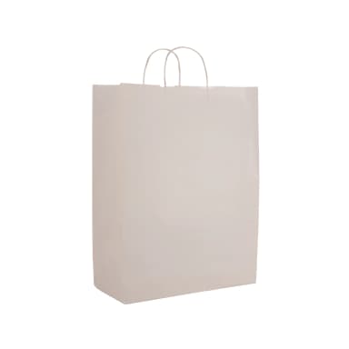 Büküm Saplı Beyaz Kraft Çanta 44x14x50 cm