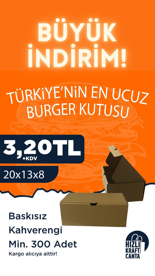 Burger Kutusu 20x13x8 300 Adet