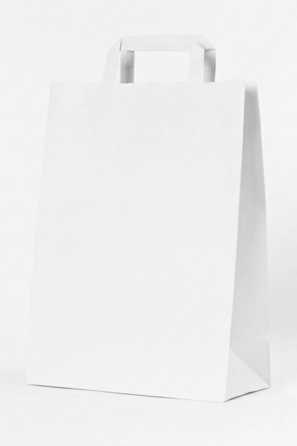 Düz Saplı Kraft Çanta - Kraft Poşet 27 cm x 16 x 29 cm 90 gr. Beyaz 250 Adet